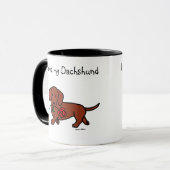 ダックスフントおよび花の漫画 マグカップ (正面左)