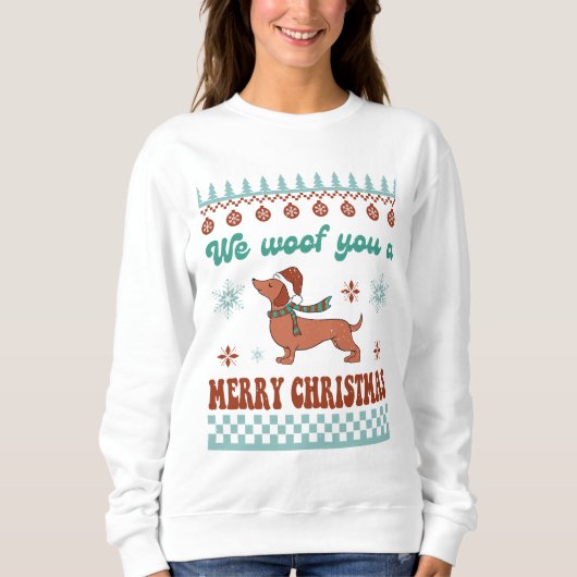 ダックスフントお前は聖降誕祭お目出度う スウェットシャツ (正面)