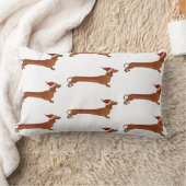 ダックスフントが付いている枕 ランバークッション (ブランケット)