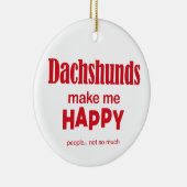 ダックスフントが私を幸せにする セラミックオーナメント (右)
