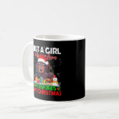 ダックスフントとクリスマスダッチシュを愛する女の子 コーヒーマグカップ (正面左)