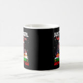 ダックスフントとクリスマスダッチシュを愛する女の子 コーヒーマグカップ (中央)