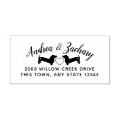 ダックスフントとハートカップル差出人住所Self-i ラバースタンプ (インプリント)