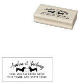 ダックスフントとハートカップル差出人住所Self-i ラバースタンプ (押印)