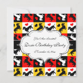 ダックスフントとハートドキシー誕生日パーティー 招待状 (裏面)