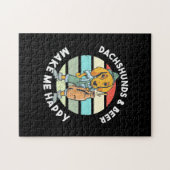 ダックスフントとビールが嬉しい ジグソーパズル (横)