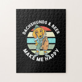 ダックスフントとビールが嬉しい ジグソーパズル