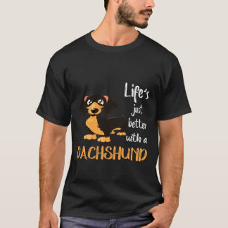 ダックスフントと一緒が最高 556 Tシャツ