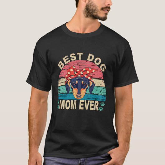 ダックスフントと最高の犬のママ Tシャツ (正面)