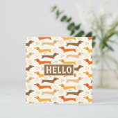 ダックスフントと水玉模様フラットカード (スタンド正面)