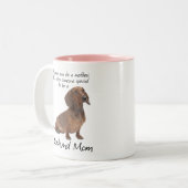 ダックスフントのお母さんのマグ ツートーンマグカップ (正面左)