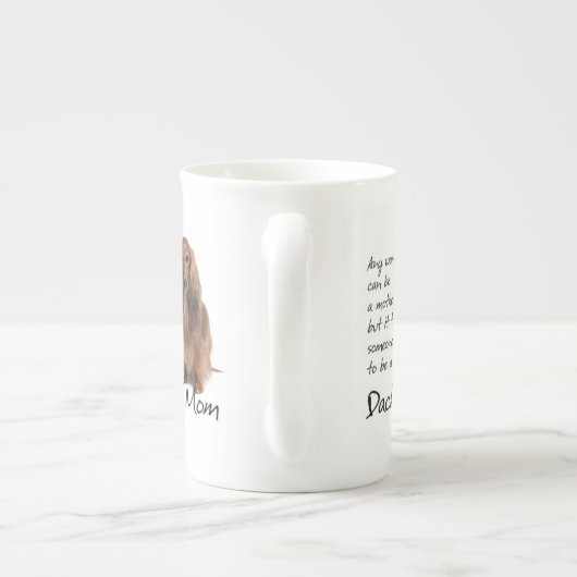 ダックスフントのお母さんの骨灰磁器のマグ ボーンチャイナマグカップ (裏面)