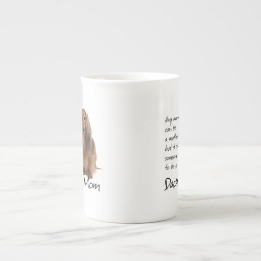 ダックスフントのお母さんの骨灰磁器のマグ ボーンチャイナマグカップ (正面)