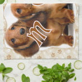 ダックスフントのお母さん キッチンタオル (折り畳み)