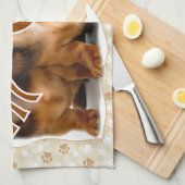 ダックスフントのお母さん キッチンタオル (四つ折り)