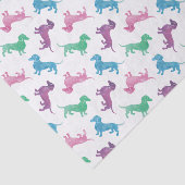 ダックスフントのかわいいパステルDoxiesを雨が降ること 薄葉紙 (詳細)