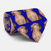 ダックスフントのかわいらしい姿勢のタイ ネクタイ (ロール)