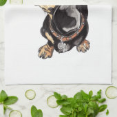 ダックスフントのふきん キッチンタオル (折り畳み)