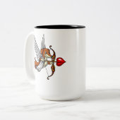 ダックスフントのウインナー犬のかわいいキューピッドペット ツートーンマグカップ (正面左)