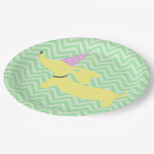 ダックスフントのウインナー犬のパーティー ペーパープレート (アングル)