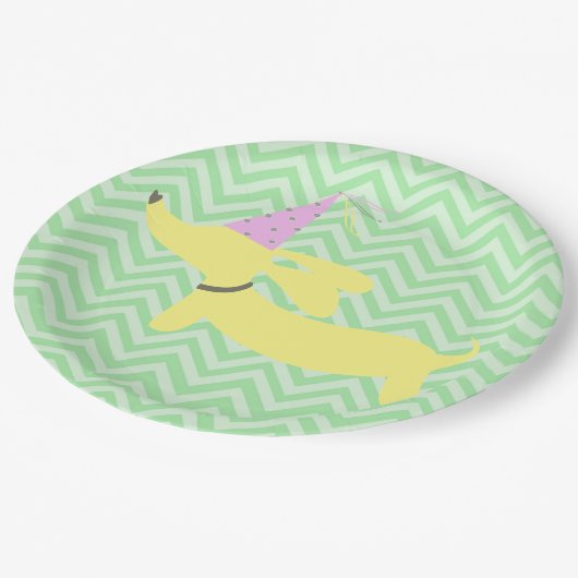 ダックスフントのウインナー犬のパーティー ペーパープレート (アングル)