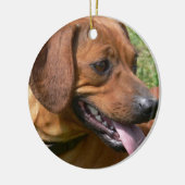 ダックスフントのオーナメントの写真 セラミックオーナメント (左)