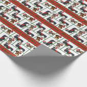 ダックスフントのクリスマスのギフト用包装紙 ラッピングペーパー (角)