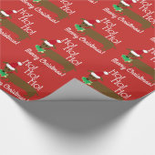 ダックスフントのクリスマスの包装紙 ラッピングペーパー (角)