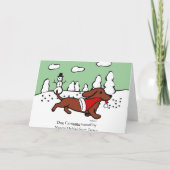 ダックスフントのクリスマスの漫画 シーズンカード (裏面)