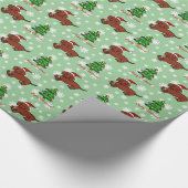 ダックスフントのクリスマスの漫画 ラッピングペーパー (コーナー)