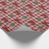 ダックスフントのクリスマスの漫画 ラッピングペーパー (角)