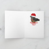 ダックスフントのクリスマスハウンドのカード シーズンカード (内部)