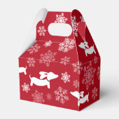 ダックスフントのクリスマスプレゼントの好意ボックス雪の結晶 フェイバーボックス (裏面サイド)