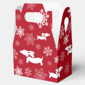 ダックスフントのクリスマスプレゼントの好意ボックス雪の結晶 フェイバーボックス (オープン)