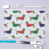 ダックスフントのクリスマスペットティッシュペーパー 薄葉紙 (クラフト)