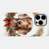 ダックスフントのクリスマスリース フェスティブな仔犬  Case-Mate iPhoneケース (裏面 (横))