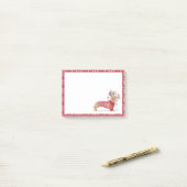 ダックスフントのクリスマス犬の居心地のよい赤によって編まれるセーター ポストイット (デスク上)