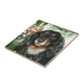 ダックスフントのクリスマス タイル (側面)