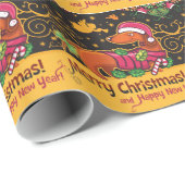 ダックスフントのクリスマス ラッピングペーパー (ロールコーナー)