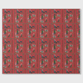 ダックスフントのクリスマス ラッピングペーパー (フラット)