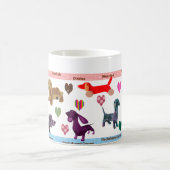 ダックスフントのコーヒー・マグ|のダックスフントのAllsortsのマグ コーヒーマグカップ (中央)