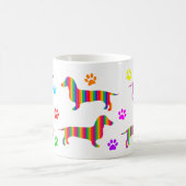 ダックスフントのコーヒー・マグ|の虹のダックスフントの足 コーヒーマグカップ (中央)