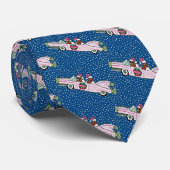 ダックスフントのサンタのクリスマスのキャデラックのタイ ネクタイ (ロール)
