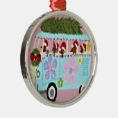 ダックスフントのサンタのクリスマスヴァン メタルオーナメント (右)