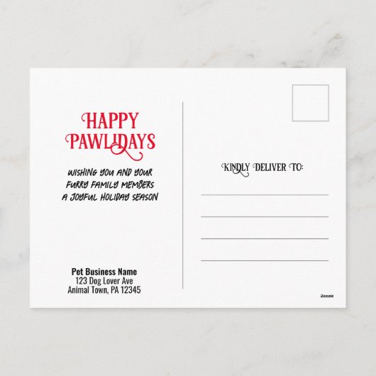 ダックスフントのサンタの休日のおもしろいなウインナー犬のクリスマス シーズンポストカード (裏面)