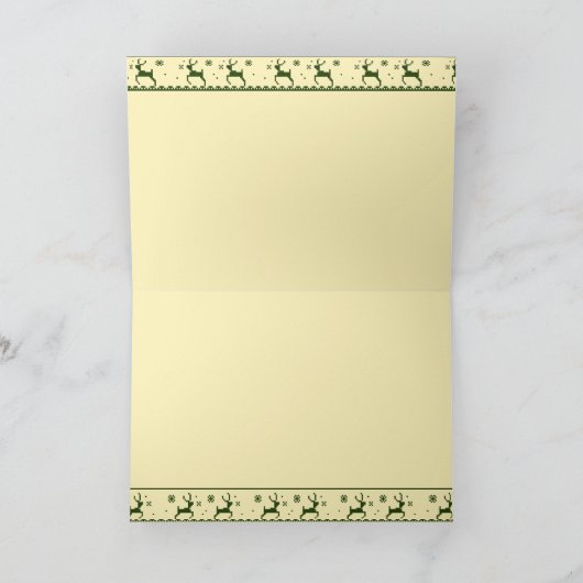 ダックスフントのサンタ メリークリスマス シーン カード (内部)