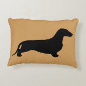 ダックスフントのシルエットの黒 + あなたのアイディア アクセントクッション (裏面)