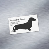 ダックスフントのシルエットの黒 + あなたのアイディア マグネット名刺 (インサイチュ)