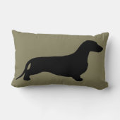 ダックスフントのシルエットの黒 + あなたのアイディア ランバークッション (裏面)