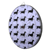 ダックスフントのシルエット色の投げ矢板 ダーツボード (正面右)